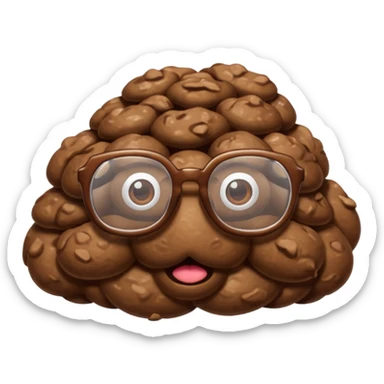 Poop with glasses sticker