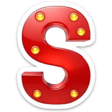 A 3D number 3 in a movie theater setting, shiny red surface; bright spotlights from above; cinematic glow with subtle haze; glossy, premium Hollywood countdown look; centered composition. sticker