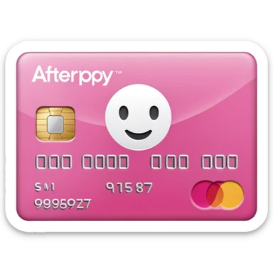 pink big AFTERPAY word on a credit card sticker
