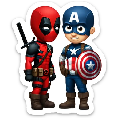 Deadpool with Captain America sticker