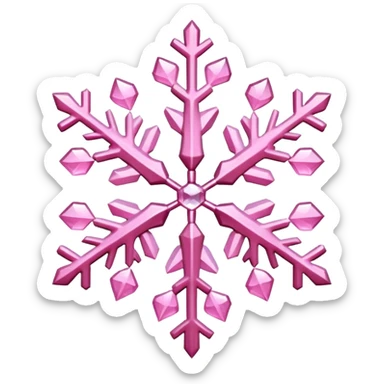 snowflake pink heart sticker