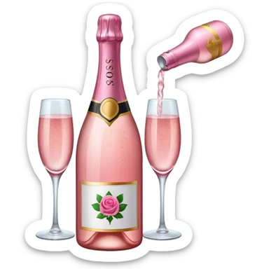 bottle of sparkling rose like the champagne emoji sticker