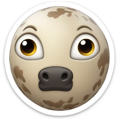 3d sphere with a cartoon Horse skin texture with big courageous eyes sticker