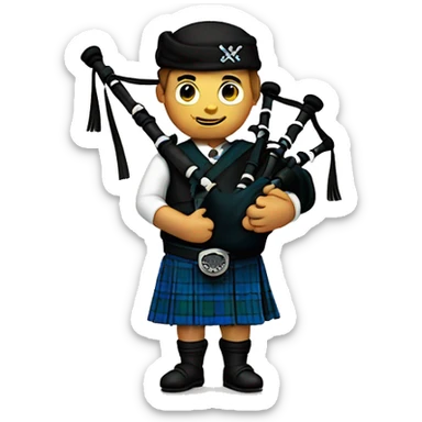 bagpipe player in a blue kilt sticker