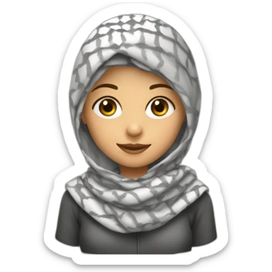 Girl wearing Keffiyeh sticker
