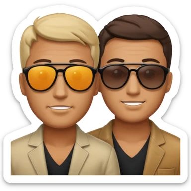 Two men facing each other sticker