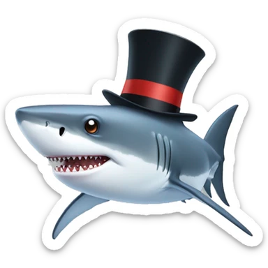 Shark with a top hat sticker