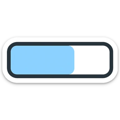 modern flat loading bar icon, horizontal, 60% progress, rounded corners, gradient fill, light gray and blue colors, vector-friendly, for app interface sticker