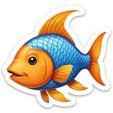 Fish with dog nose and ears sticker