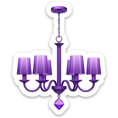 minimalist purple chandelier sticker