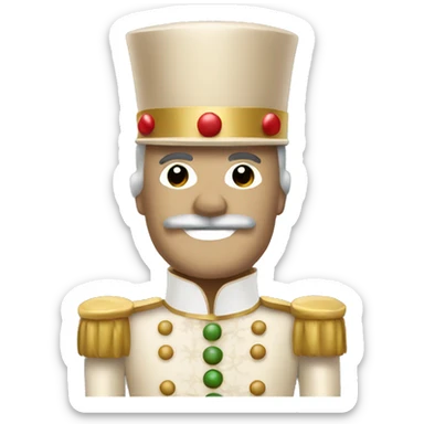 Beige stand Christmas nutcracker sticker