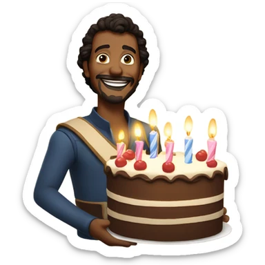 Lando Hold the cake Happy birthday sticker