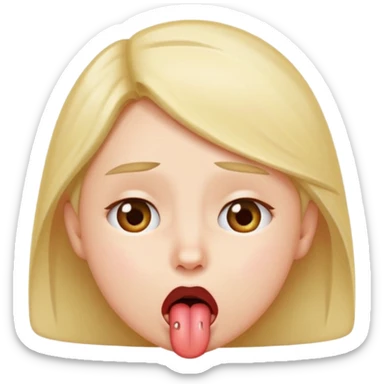 Whining sticking tongue out and adore eyes sticker