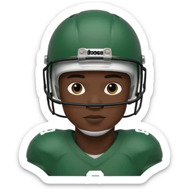 College football player helmet in dark green color ( black player ) sticker