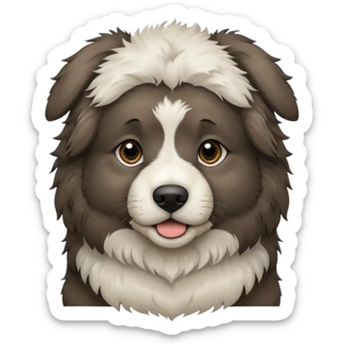 A dark-colored Caucasian Shepherd puppy with cropped ears sticker