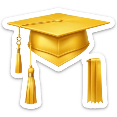 yellow graduation cap with a single tassel sticker