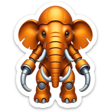 Little completely orange mammouth cyborg sticker