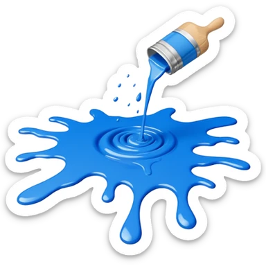 paint splatter, spilled paint, blue color. sticker