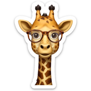 Girafe with glasses  sticker