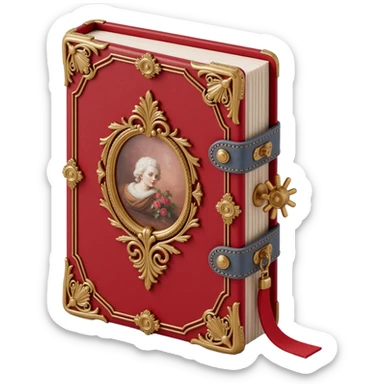 coquette rococo closed hardcover journal sticker