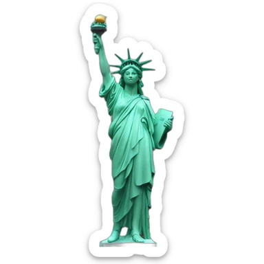 New-York liberty statue with building behind sticker