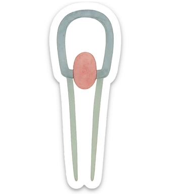 hairpin, watercolor art style sticker