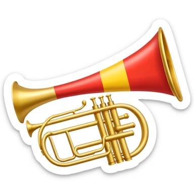 long slim trumpet with flag  sticker