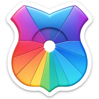 Davinci resolve "Power grades" shape, glossy iconm (rainbow colors) sticker