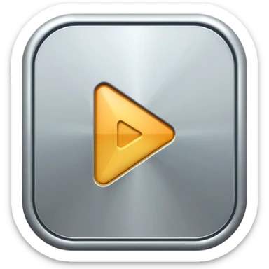 play button silver sticker