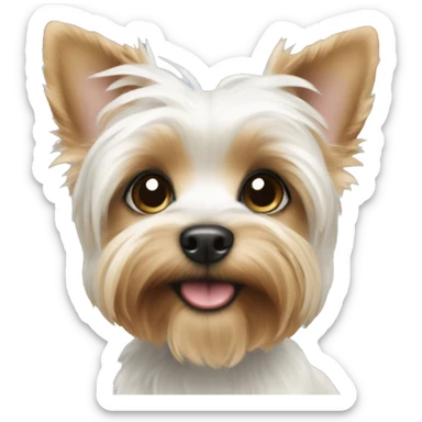 White yorkie puppy sticker