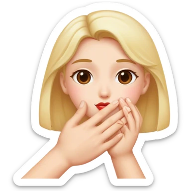 a kiss on the back of one's hand sticker