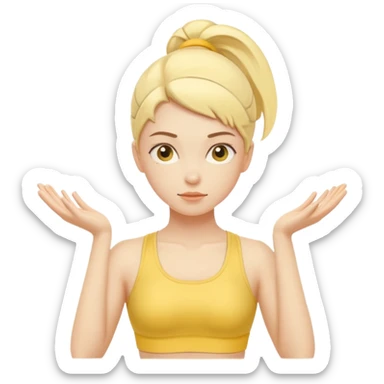 pilates girl in butter yellow set sticker