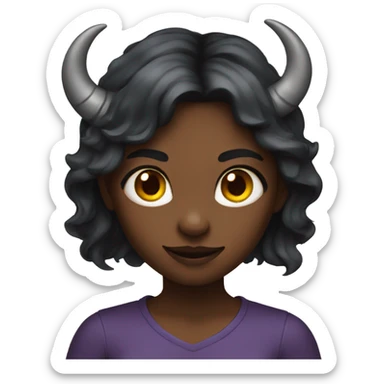 girl with demon horns sticker