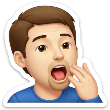  man Yawning  sticker