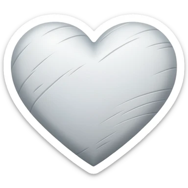 white heart with scratches sticker
