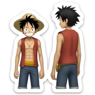 luffy standing with is scar sticker