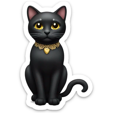 Black fancy cat sticker