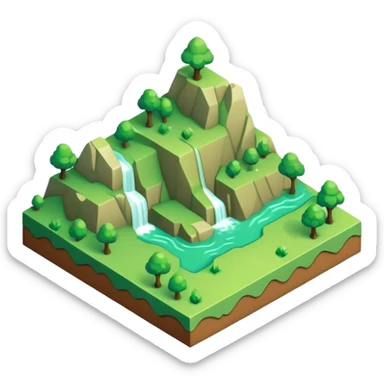 isometric terrain single green tile sticker