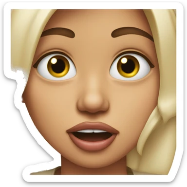 Girl rolling her eyes w tounge out  sticker