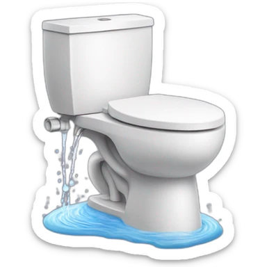 toilet with a bidet attached spraying water sticker