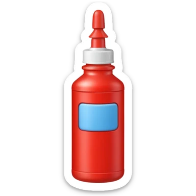 red glue bottle sticker