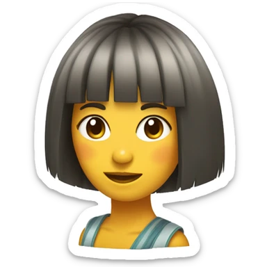 chica morocha con flequillo sticker