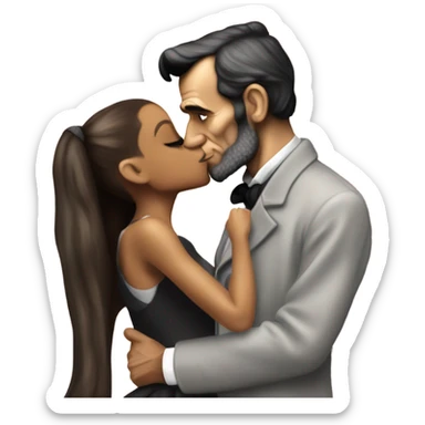 Abraham Lincoln kissing Ariana Grande  sticker
