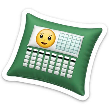 excel spreadsheet on a pillow sticker