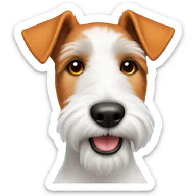 Foxterrier white orange fur sticker