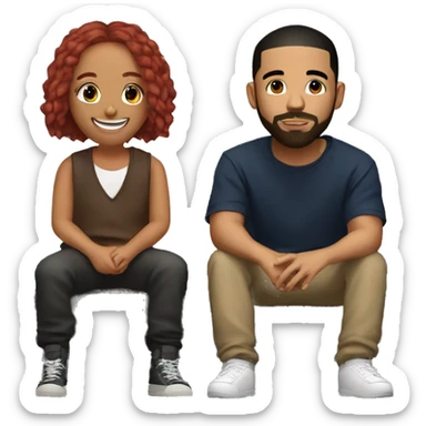drake and kendrick lamar sitting next to eachother sticker