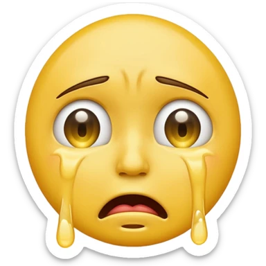 Confused emoji crying sticker