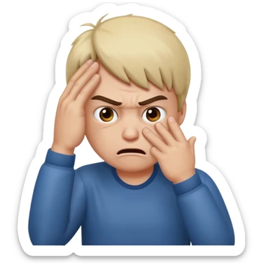 angry face with face palm gesture, expressive sticker