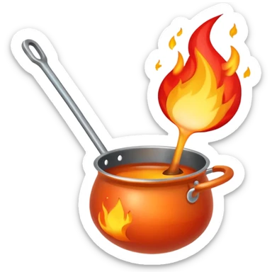 Un cucharón con una llama de fuego por debajo sticker
