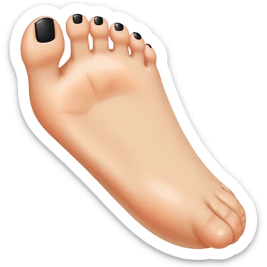 a foot toes with black toenail sticker